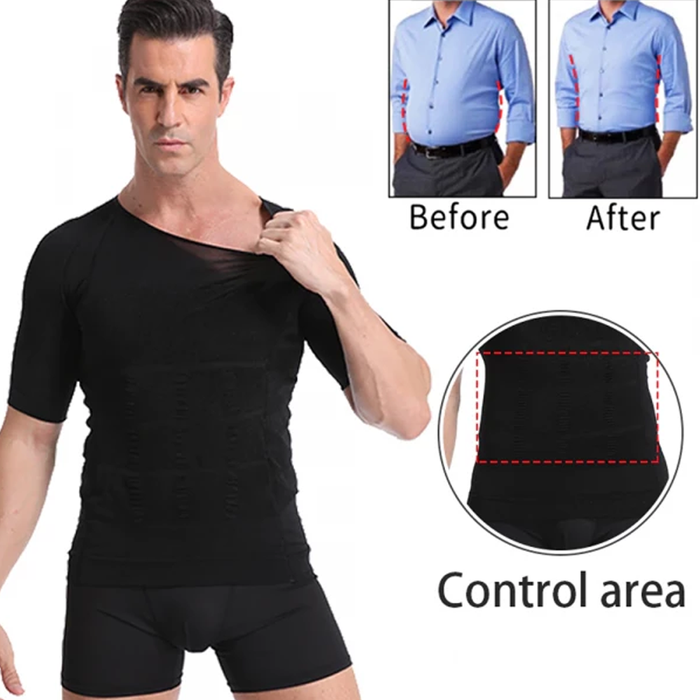 Best Posture Corrector Shirt for Men Muscle Compression Top & Back Support T Shirt for Pain Relief & Confidence Boost