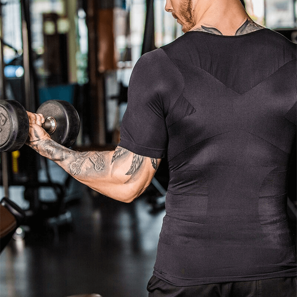 Best Posture Corrector Shirt for Men Muscle Compression Top & Back Support T Shirt for Pain Relief & Confidence Boost