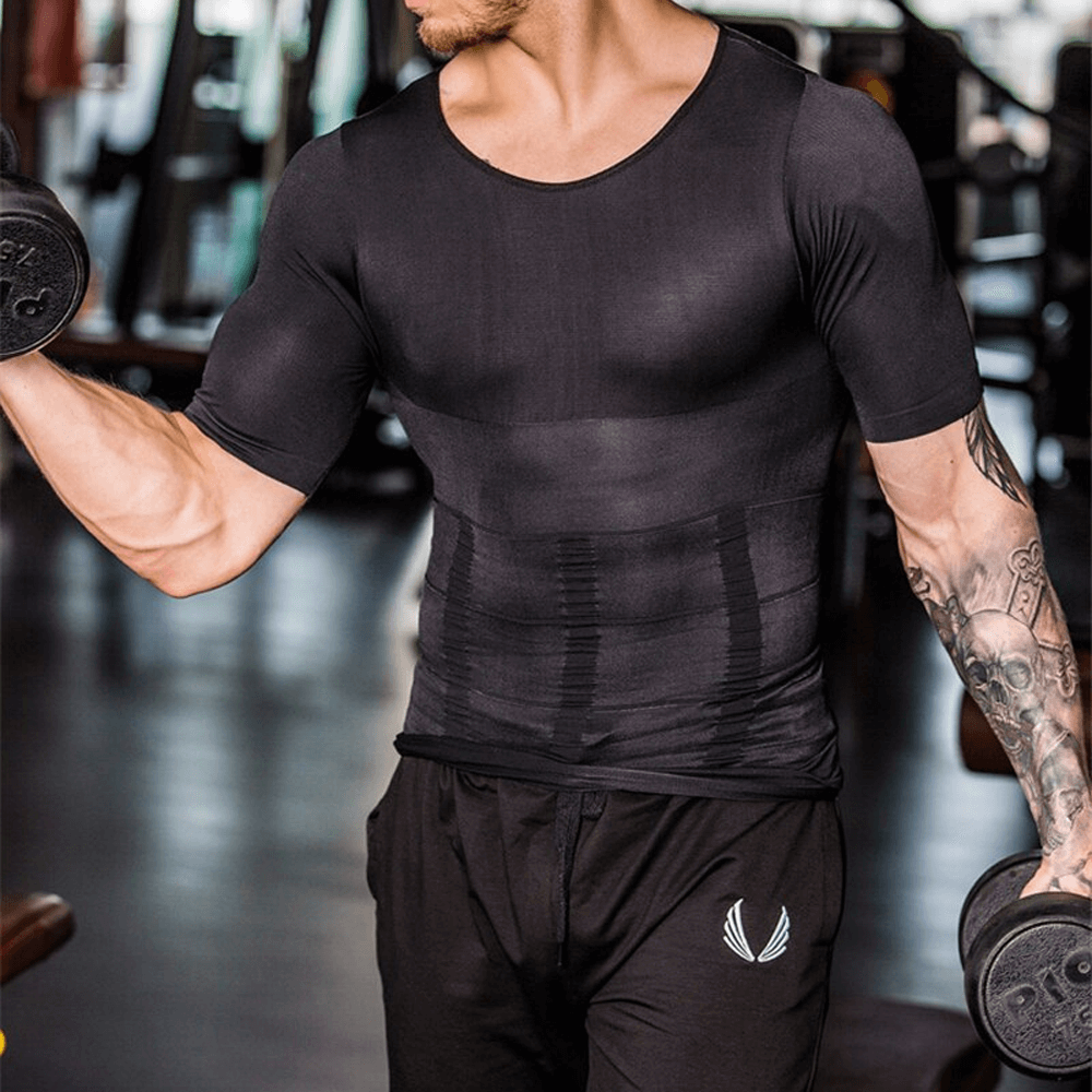 Best Posture Corrector Shirt for Men Muscle Compression Top & Back Support T Shirt for Pain Relief & Confidence Boost