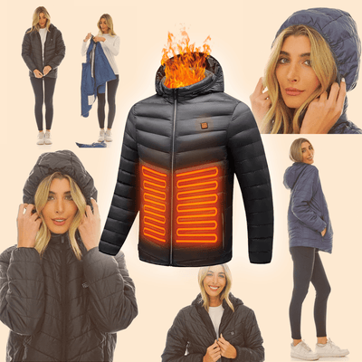 Unisex Heated Jacket Smart USB Electric Warm Winter Jacket for Men & Women  Long Lasting Heated Coat Ideal Winter Gift